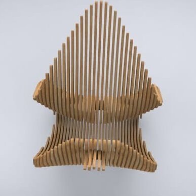 Intra απο ξύλο plywood 3mm-4mm πάχος – Μοναδικό ξύλο παραμετρικής κουνιστή καρέκλας 40x45 cm INTRAVECTRY-MY554772