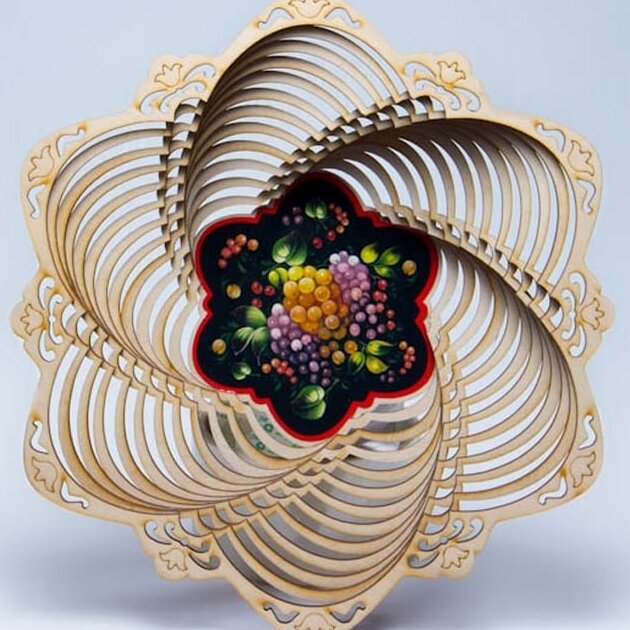 Intra απο ξύλο plywood 3mm-4mm πάχος – Ξύλινη Σπειροειδής Λίμα Μπολ 45x50 cm INTRAVECTRY-MY554797