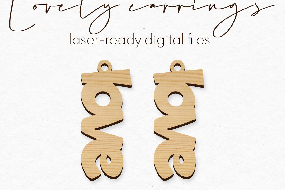 Σετ των 3 Intra απο ξύλο plywood 3mm-4mm πάχος – Σκουλαρίκια Valentine's | Δίασταση  5x5 cm INTRAFABR-56553610