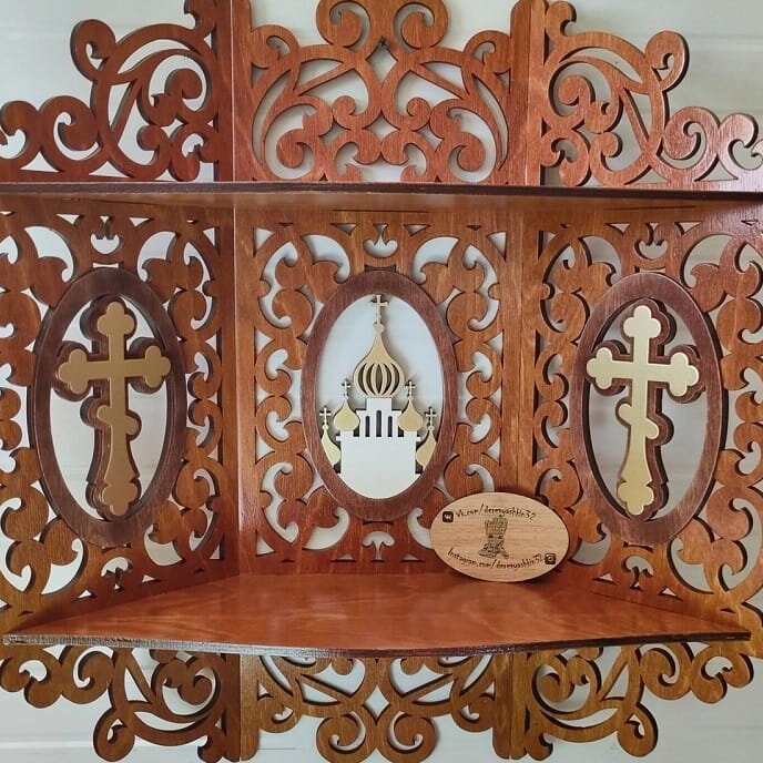 Intra απο ξύλο plywood 3mm-4mm πάχος – Γωνιακό ράφι για ξύλο εικονιδίων 40x40 cm INTRAVECTRY-MY559161