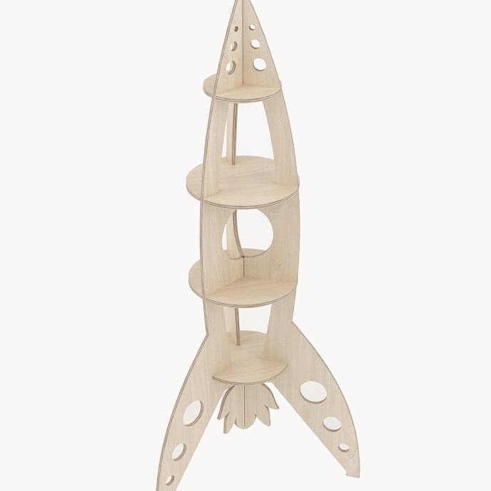 Σετ των 2 Intra απο ξύλο plywood 3mm-4mm πάχος – ξύλο Rocket Shelf for Kids Room 50x60 cm INTRAVECTRY-MY554844