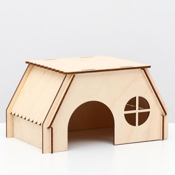 Σετ των 2 Intra απο ξύλο plywood 3mm-4mm πάχος – ξύλο House Hide for Rodents 15x15 cm INTRAVECTRY-MY554851