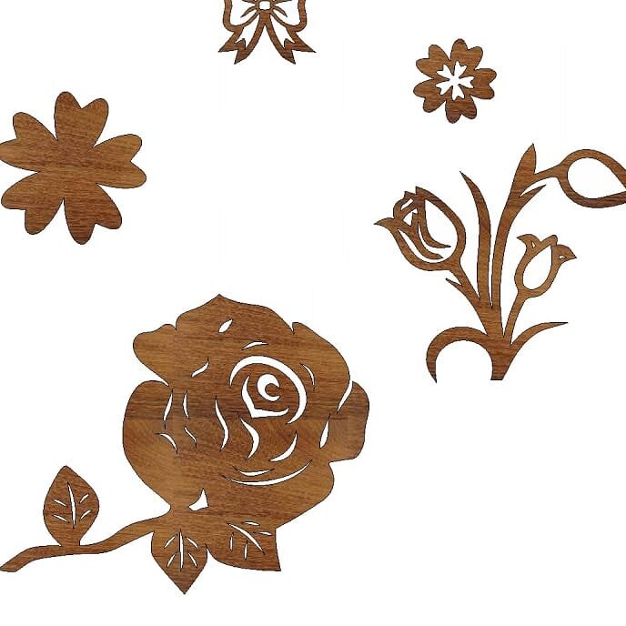 Σετ των 2 Intra απο ξύλο plywood 3mm-4mm πάχος – ξύλο προτύπου αποκοπής λουλουδιών 35x40 cm INTRAVECTRY-MY554867