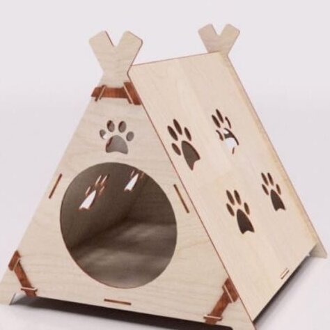 Intra απο ξύλο plywood 3mm-4mm πάχος – ξύλο γάτας σε σχήμα σκηνής 30x35 cm INTRAVECTRY-MY554874