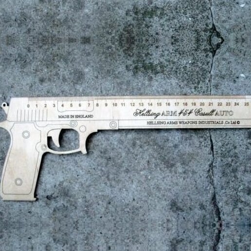 Intra απο ξύλο plywood 3mm-4mm πάχος – ξύλο χάρακα σε σχήμα πιστολιού 30x35 cm INTRAVECTRY-MY554875