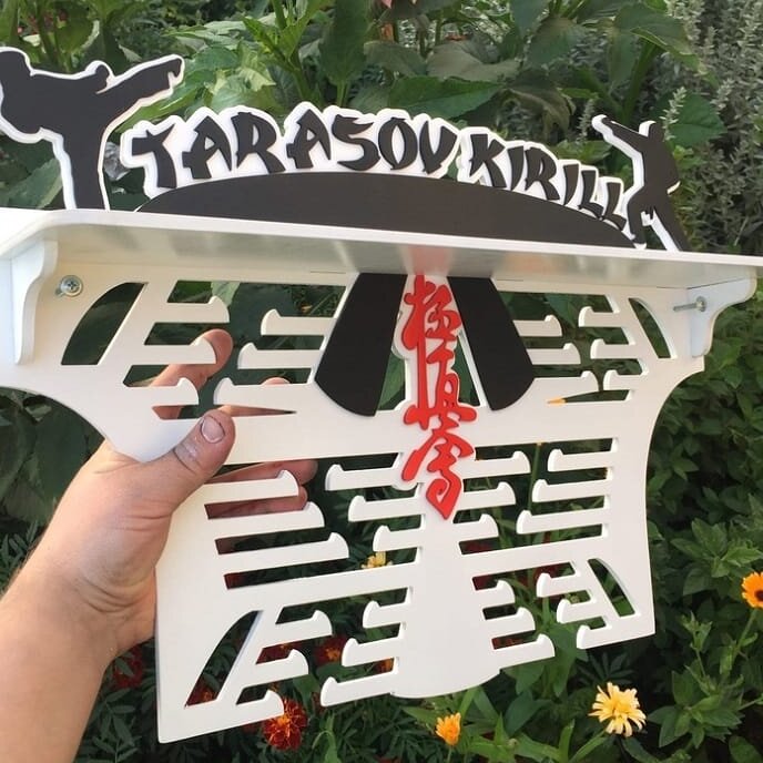 Σετ των 2 Intra απο ξύλο plywood 3mm-4mm πάχος – ξύλο κατόχου μεταλλίων καράτε 35x40 cm INTRAVECTRY-MY554887