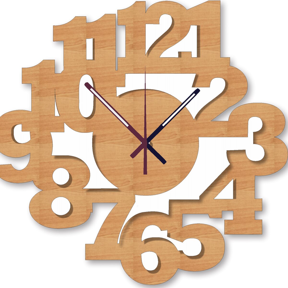 Intra απο ξύλο plywood 3mm-4mm πάχος – ξύλο ρολογιού τοίχου Big Numbers 20x20 cm INTRAVECTRY-MY561024