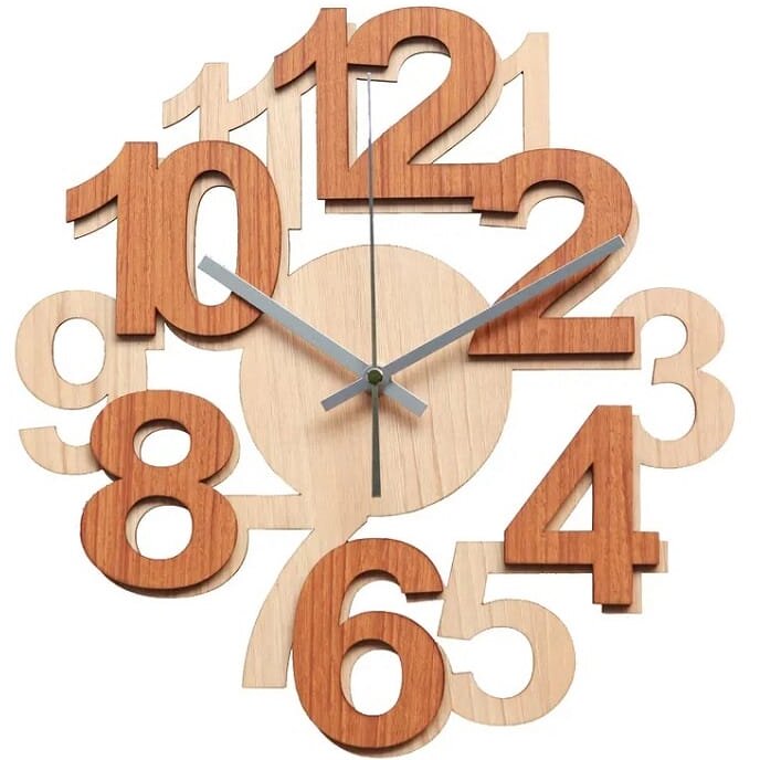 Intra απο ξύλο plywood 3mm-4mm πάχος – ξύλο ρολογιού τοίχου στυλιζαρισμένων αριθμών 20x25 cm INTRAVECTRY-MY561025