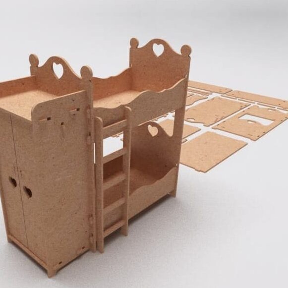 Σετ των 2 Intra απο ξύλο plywood 3mm-4mm πάχος – ξύλο κουκέτας κουκλόσπιτου 35x40 cm INTRAVECTRY-MY554911