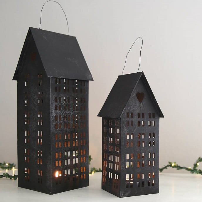 Σετ των 2 Intra απο ξύλο plywood 3mm-4mm πάχος – ξύλο Tall Storeys Tealight House 15x15 cm INTRAVECTRY-MY554928