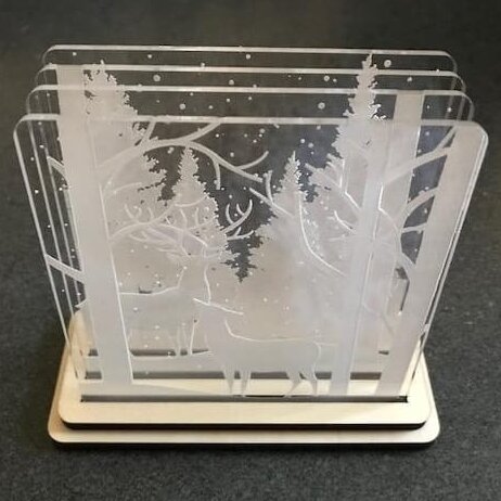 Intra απο ξύλο plywood 3mm-4mm πάχος – ξύλο ακρυλικής λάμπας Coaster Shadow Box Winter Scene 40x40 cm INTRAVECTRY-MY554931