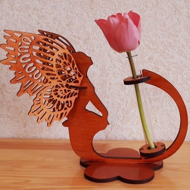 Σετ των 2 Intra απο ξύλο plywood 3mm-4mm πάχος – Κόντρα πλακέ Angel Wings Flower Tube Stand File 35x40 cm INTRAVECTRY-MY554973