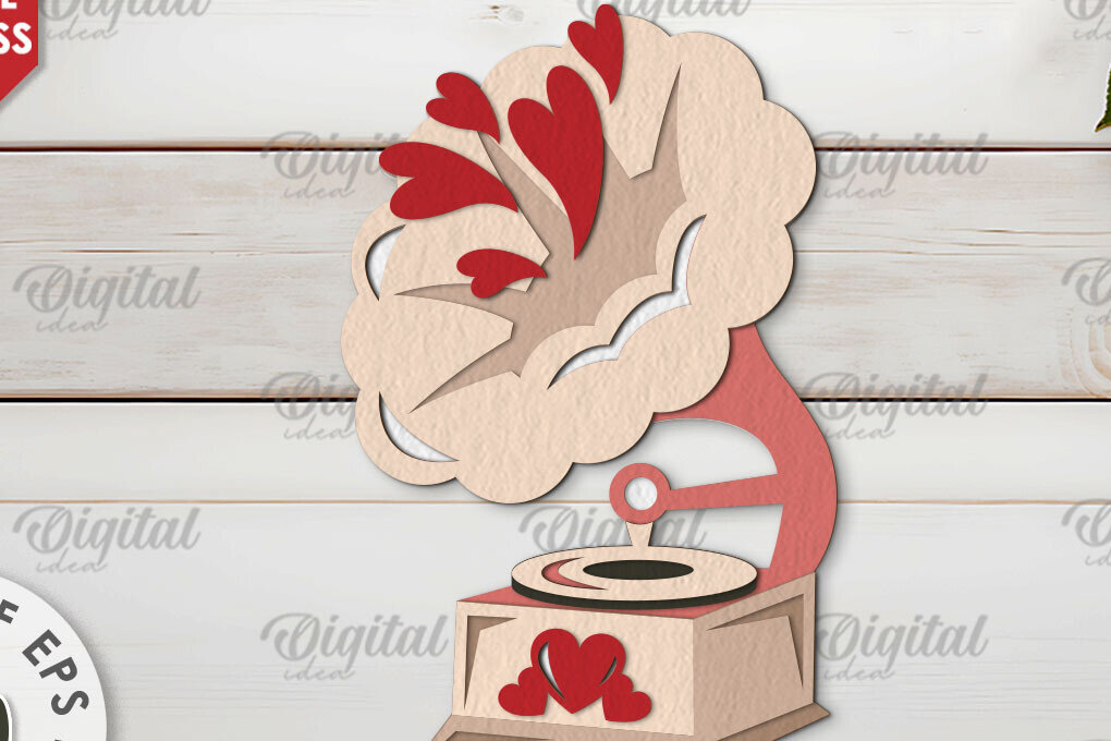 Σετ των 2 Intra απο ξύλο plywood 3mm-4mm πάχος – Κόψιμο χαρτιού με στρώσεις καρτών του Αγίου Βαλεντίνου Δίασταση  20x20 cm INTRAFABR-114198047