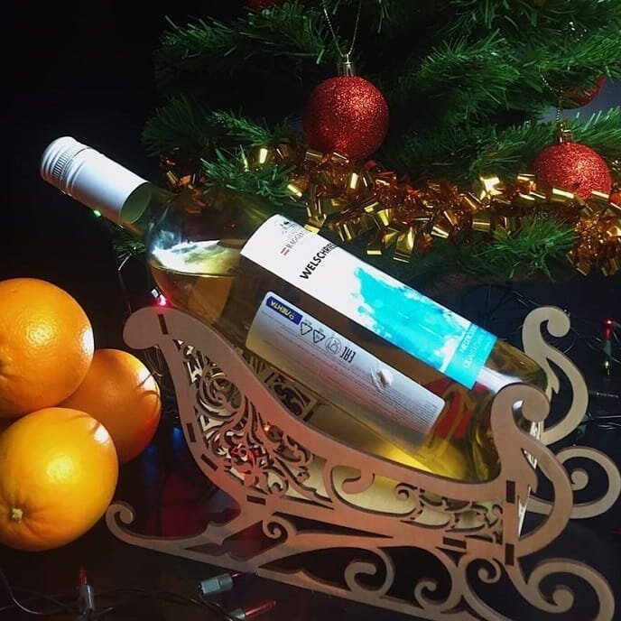 Intra απο ξύλο plywood 3mm-4mm πάχος – ξύλο θήκης φιάλης κρασιού Xmas Sleigh 40x40 cm INTRAVECTRY-MY555055