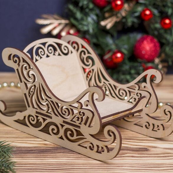 Intra απο ξύλο plywood 3mm-4mm πάχος – Κύλιση Saw Santa Sleigh File 30x35 cm INTRAVECTRY-MY555060