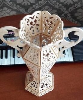 Intra απο ξύλο plywood 3mm-4mm πάχος – Διακοσμητικό Βάζο από κόντρα πλακέ 30x35 cm INTRAVECTRY-MY557206