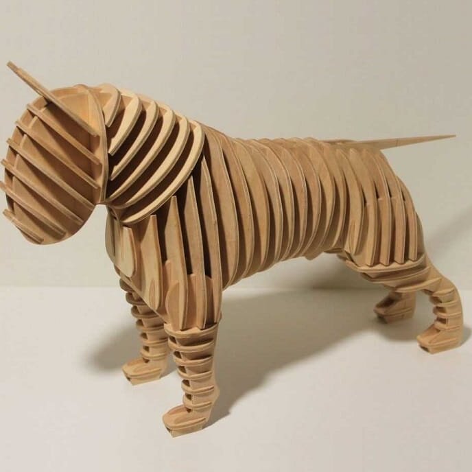 Intra απο ξύλο plywood 3mm-4mm πάχος – ξύλο 3D μοντέλου παζλ Bull Terrier Dog 35x40 cm INTRAVECTRY-MY561253