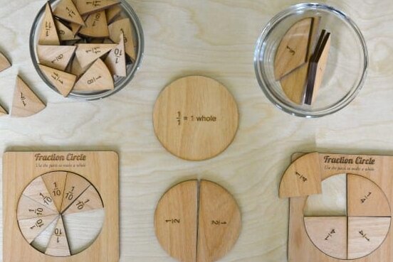 Intra απο ξύλο plywood 3mm-4mm πάχος – ξύλο τροχού εκμάθησης μαθηματικών κλασματικών κύκλων 40x40 cm INTRAVECTRY-MY555189