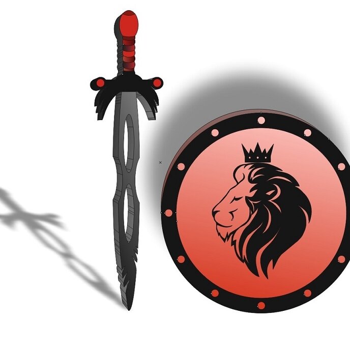 Intra απο ξύλο plywood 3mm-4mm πάχος – Ξύλινο ξύλο σπαθιού και ασπίδας 40x45 cm INTRAVECTRY-MY561541