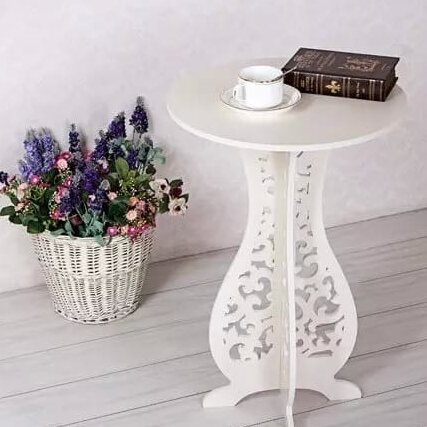 Σετ των 2 Intra απο ξύλο plywood 3mm-4mm πάχος – ξύλο στρογγυλού τραπεζιού σαλονιού 35x40 cm INTRAVECTRY-MY555206