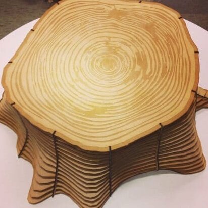 Intra απο ξύλο plywood 3mm-4mm πάχος – Παραμετρικό ξύλο σκαμνιού κορμού 30x35 cm INTRAVECTRY-MY555207