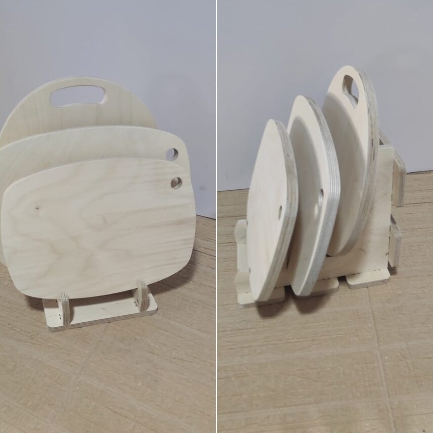 Σετ των 2 Intra απο ξύλο plywood 3mm-4mm πάχος – Σετ ξύλινη σανίδα κοπής με λίμα βάσης 25x30 cm INTRAVECTRY-MY555222