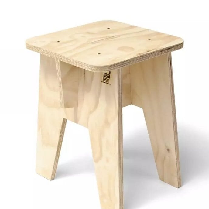 Σετ των 2 Intra απο ξύλο plywood 3mm-4mm πάχος – Απλό και αξιόπιστο ξύλο σκαμνιού 12x15 cm INTRAVECTRY-MY555227