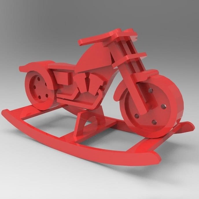 Σετ των 2 Intra απο ξύλο plywood 3mm-4mm πάχος – ξύλο Παιχνιδιού Rocking Motorcycle 45x50 cm INTRAVECTRY-MY555261