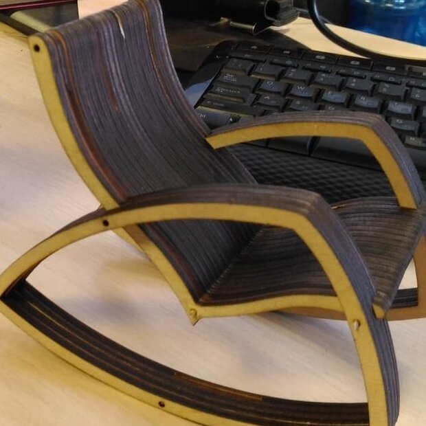 Σετ των 2 Intra απο ξύλο plywood 3mm-4mm πάχος – ξύλο κουνιστή καρέκλα Gaivota 35x40 cm INTRAVECTRY-MY555272