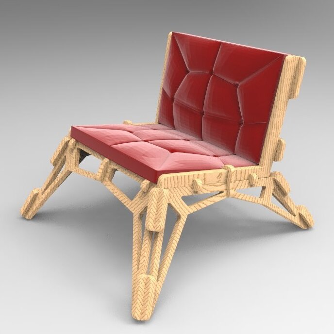 Σετ των 2 Intra απο ξύλο plywood 3mm-4mm πάχος – ξύλο Κάτοψης Καρέκλας Gustav 20mm 25x25 cm INTRAVECTRY-MY555274