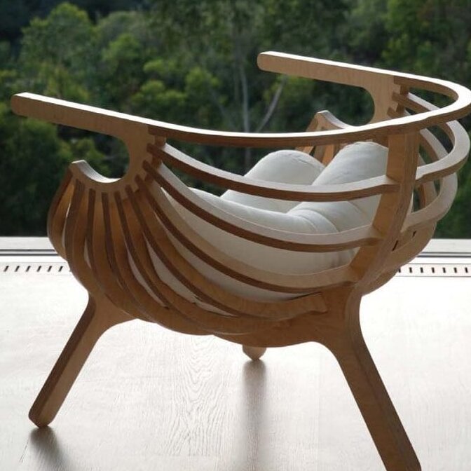 Σετ των 2 Intra απο ξύλο plywood 3mm-4mm πάχος – Καρέκλα από κόντρα πλακέ Shell 21mm ξύλο 25x25 cm INTRAVECTRY-MY555276