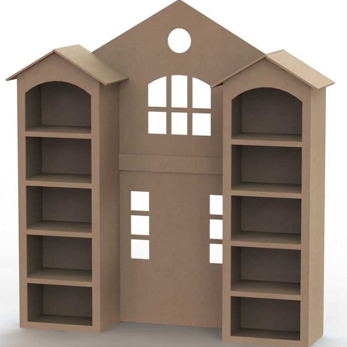 Intra απο ξύλο plywood 3mm-4mm πάχος – ξύλο Ράφι για παιδιά σε σχήμα σπιτιού 45x50 cm INTRAVECTRY-MY557627