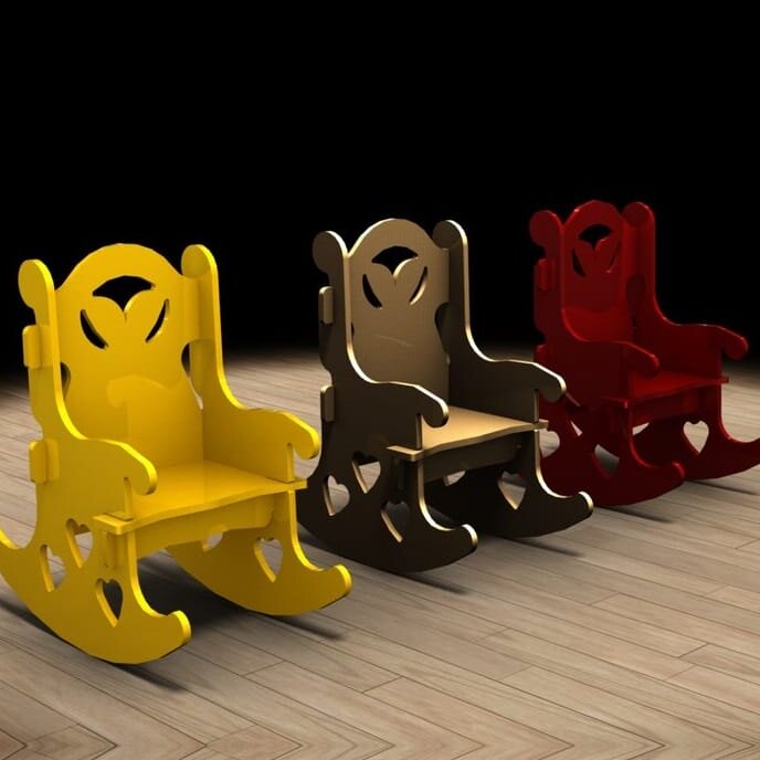 Σετ των 2 Intra απο ξύλο plywood 3mm-4mm πάχος – ξύλο Κουνιστή καρέκλα για παιδιά 30x30 cm INTRAVECTRY-MY555284