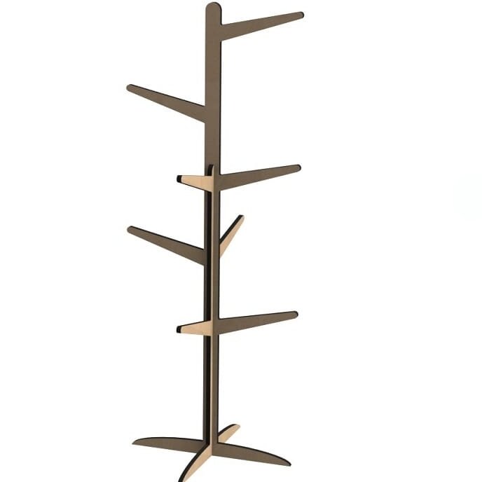 Σετ των 2 Intra απο ξύλο plywood 3mm-4mm πάχος – Δέντρο ξύλο για ράφι για παλτό Stand Entryway Hall 25x25 cm INTRAVECTRY-MY555289