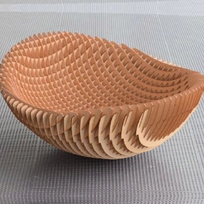 Σετ των 2 Intra απο ξύλο plywood 3mm-4mm πάχος – Ξύλινο παραμετρικό ξύλο φρουτιέρας 35x40 cm INTRAVECTRY-MY555301