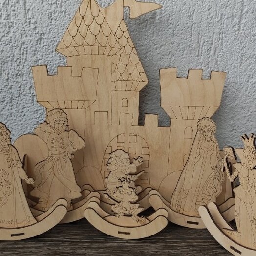 Intra απο ξύλο plywood 3mm-4mm πάχος – ξύλο Ξύλινων χαρακτήρων Frog Princess Fairy Tale 40x45 cm INTRAVECTRY-MY555326