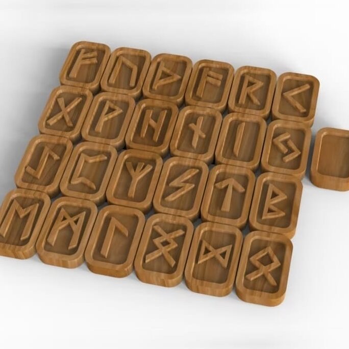 Σετ των 2 Intra απο ξύλο plywood 3mm-4mm πάχος – ξύλο προτύπου κιτ ξύλινων ρούνων 30x30 cm INTRAVECTRY-MY555328