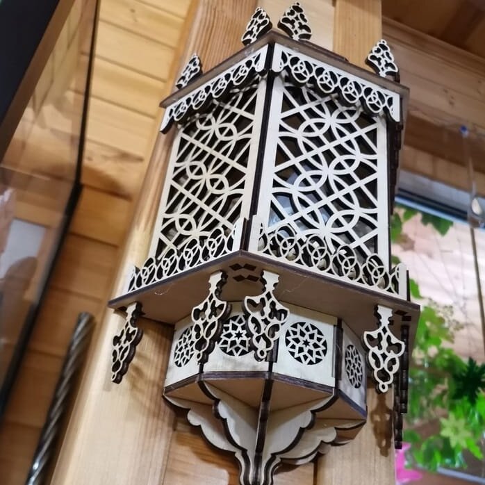 Intra απο ξύλο plywood 3mm-4mm πάχος – ξύλο Μαροκινού Φωτιστικό Τοίχου 40x45 cm INTRAVECTRY-MY555329