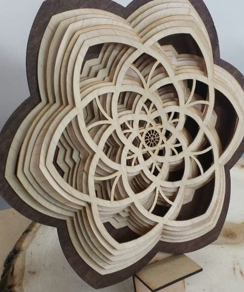 Intra απο ξύλο plywood 3mm-4mm πάχος – ξύλο Μάνταλα με στρώσεις λουλουδιών για διακόσμηση σπιτιού 25x30 cm INTRAVECTRY-MY557219