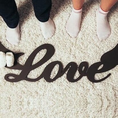 Σετ των 2 Intra απο ξύλο plywood 3mm-4mm πάχος – ξύλο διακόσμησης Love Word Art with Wings 40x40 cm INTRAVECTRY-MY560593