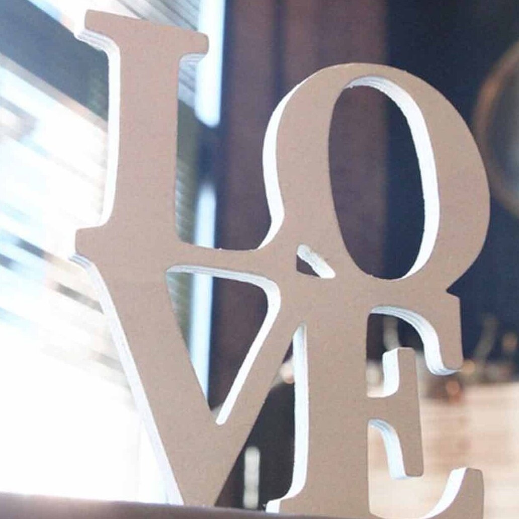 Σετ των 2 Intra απο ξύλο plywood 3mm-4mm πάχος – ξύλο Love Word Art Decor για την Ημέρα του Αγίου Βαλεντίνου 45x50 cm INTRAVECTRY-MY560595