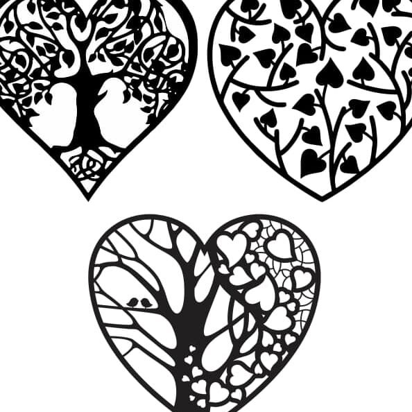 Intra απο ξύλο plywood 3mm-4mm πάχος – ξύλο Συλλογής Art Decor Art Tree in Heart Metal Wall Art 45x50 cm INTRAVECTRY-MY560519