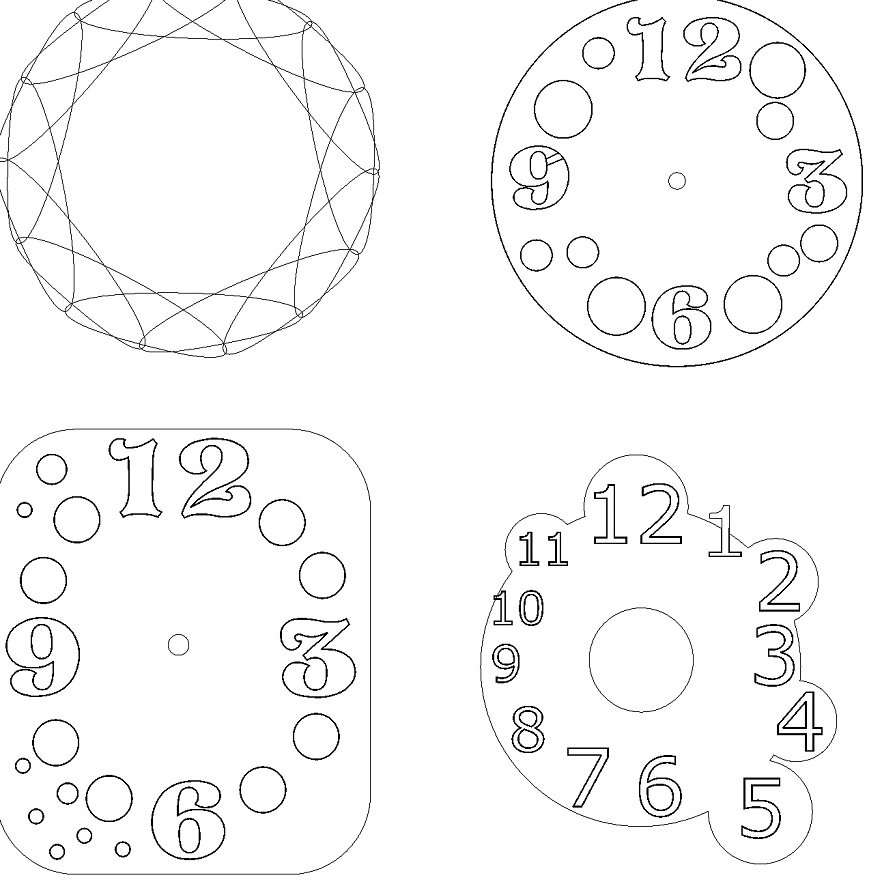 Intra απο ξύλο plywood 3mm-4mm πάχος – ξύλο συλλογής διάταξης ξύλινου ρολογιού τοίχου 25x25 cm INTRAVECTRY-MY561058