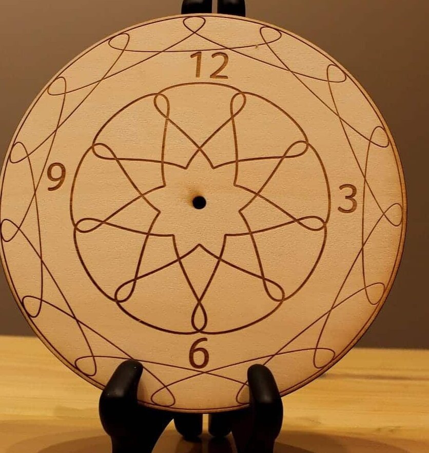 Σετ των 3 Intra απο ξύλο plywood 3mm-4mm πάχος – Γραμμές στο ξύλο ρολόι με επιλογέα 25x30 cm INTRAVECTRY-MY561387