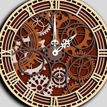 Intra απο ξύλο plywood 3mm-4mm πάχος – Ξύλινο ρολόι πολλαπλών στρώσεων με ξύλο Gears 50x60 cm INTRAVECTRY-MY557243