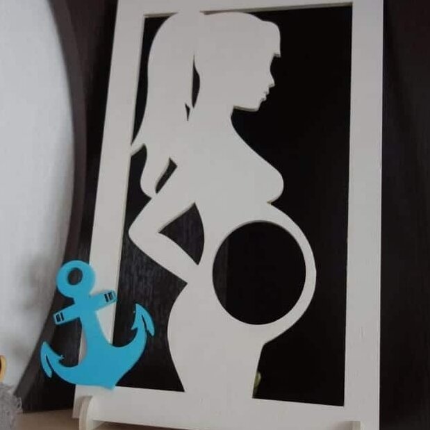 Σετ των 2 Intra απο ξύλο plywood 3mm-4mm πάχος – ξύλο Πλαισίου Υπερήχου Αποκάλυψης Φύλου Έγκυος Μαμάς 20x25 cm INTRAVECTRY-MY558615