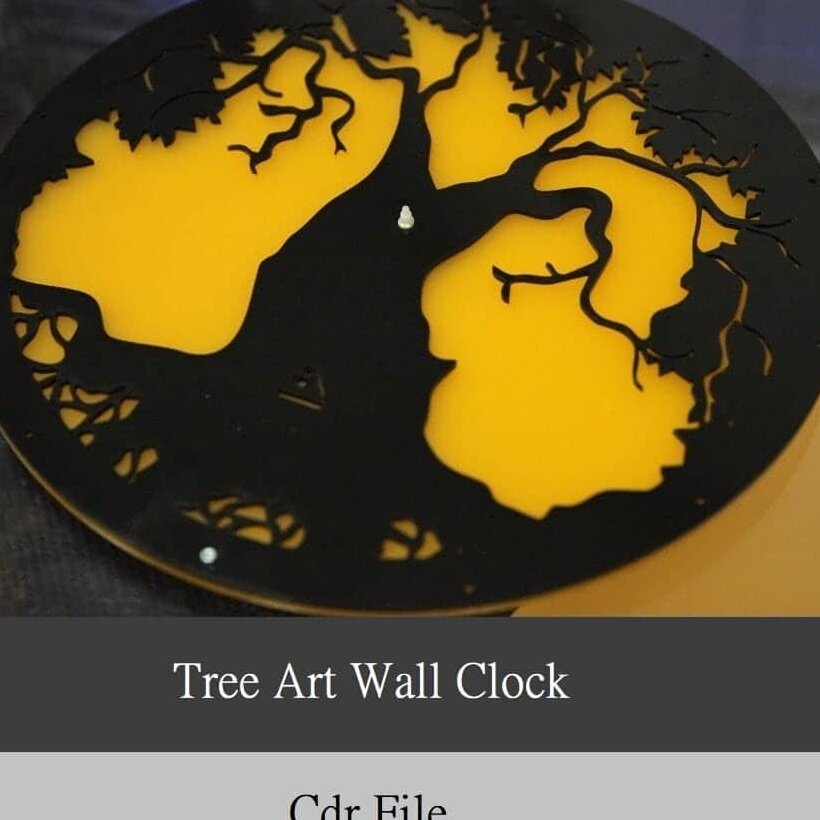 Intra απο ξύλο plywood 3mm-4mm πάχος – ξύλο Ρολόι Τοίχου Art Round Tree από κόντρα πλακέ 12x15 cm INTRAVECTRY-MY557257