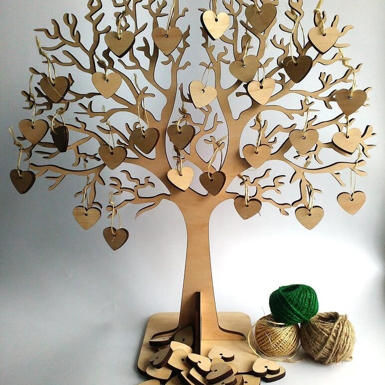 Intra απο ξύλο plywood 3mm-4mm πάχος – Ξύλινο Βιβλίο Επισκεπτών ξύλο Δέντρο Ευχών Γάμου 35x40 cm INTRAVECTRY-MY560537