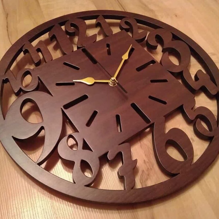 Intra απο ξύλο plywood 3mm-4mm πάχος – CNC Router Ξύλινο ρολόι με Αριθμούς Αποκοπής ξύλο προτύπου 40x40 cm INTRAVECTRY-MY555652