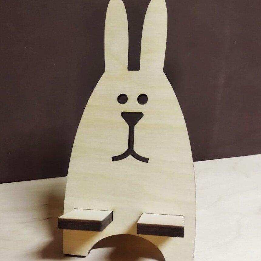 Σετ των 2 Intra απο ξύλο plywood 3mm-4mm πάχος – ξύλο Ξύλινη βάση στήριξης τηλεφώνου Bunny 45x50 cm INTRAVECTRY-MY558521